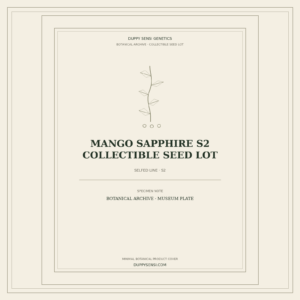 Botanical cover for Mango Sapphire S2 Collectible Seed Lot