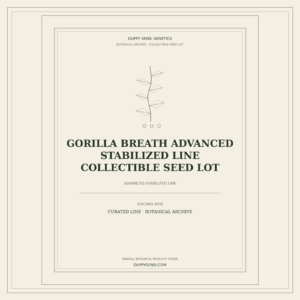 Botanical cover for Gorilla Breath Advanced Stabilized Line Collectible Seed Lot