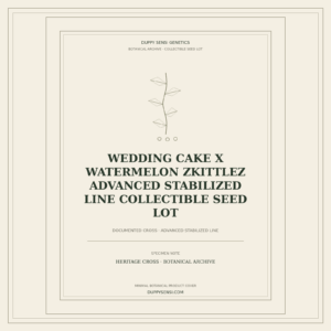 Botanical cover for Wedding Cake x Watermelon Zkittlez Advanced Stabilized Line Collectible Seed Lot