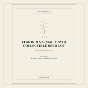 Botanical cover for Lemon D S3 (MAC x SYH) Collectible Seed Lot